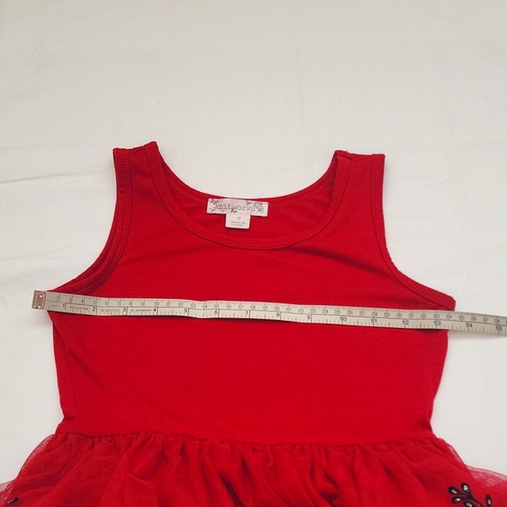 KNITSWORKS Red and Black Floral Sleeveless Dress. Size 7. Special Occasion. - Picture 15 of 15